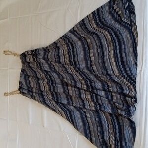 Empathy M/L chain strap geometric trapeze dress